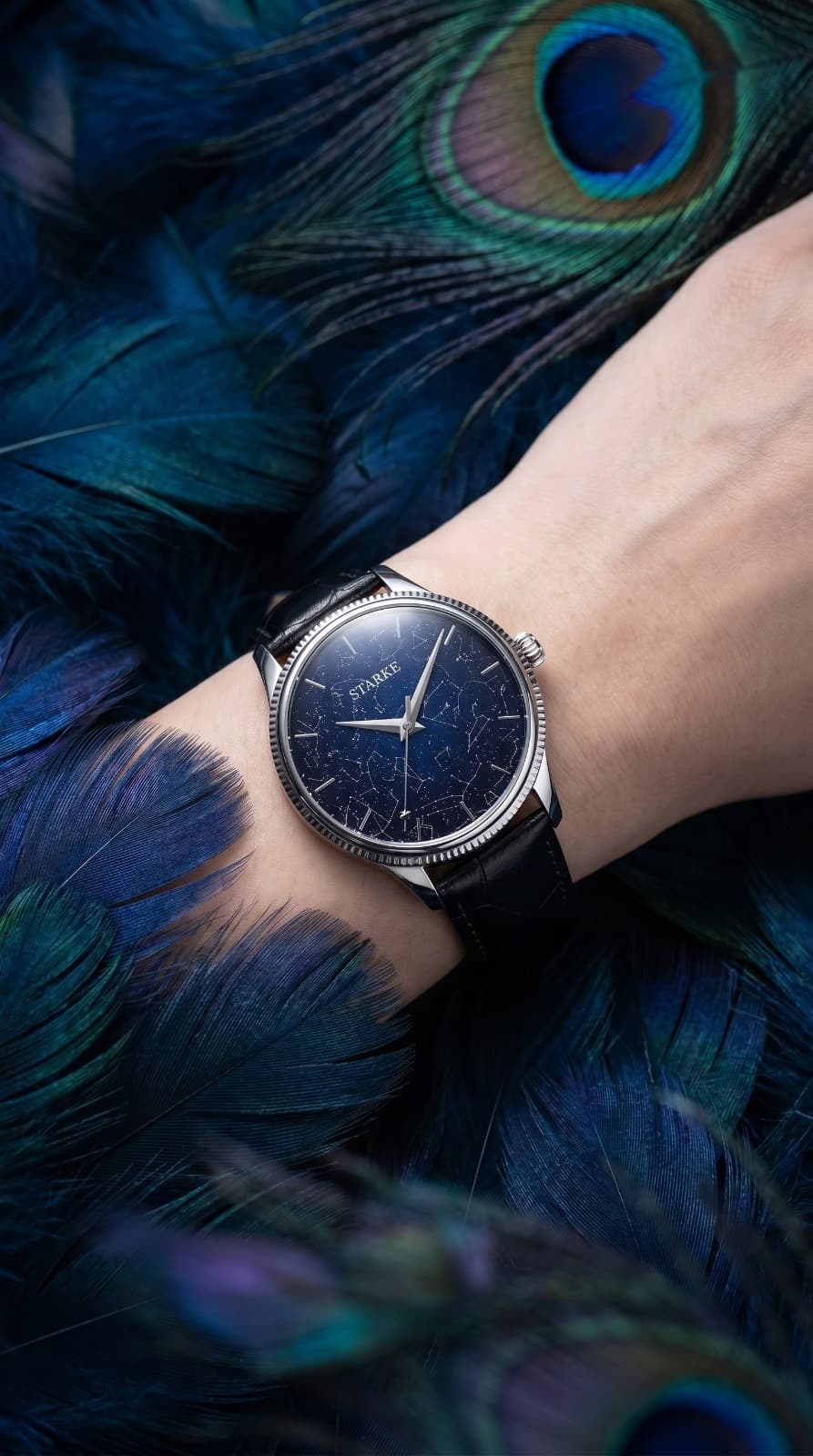 Locus on blue silk