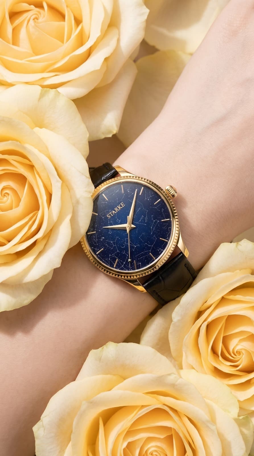 Gold Locus with yellow roses