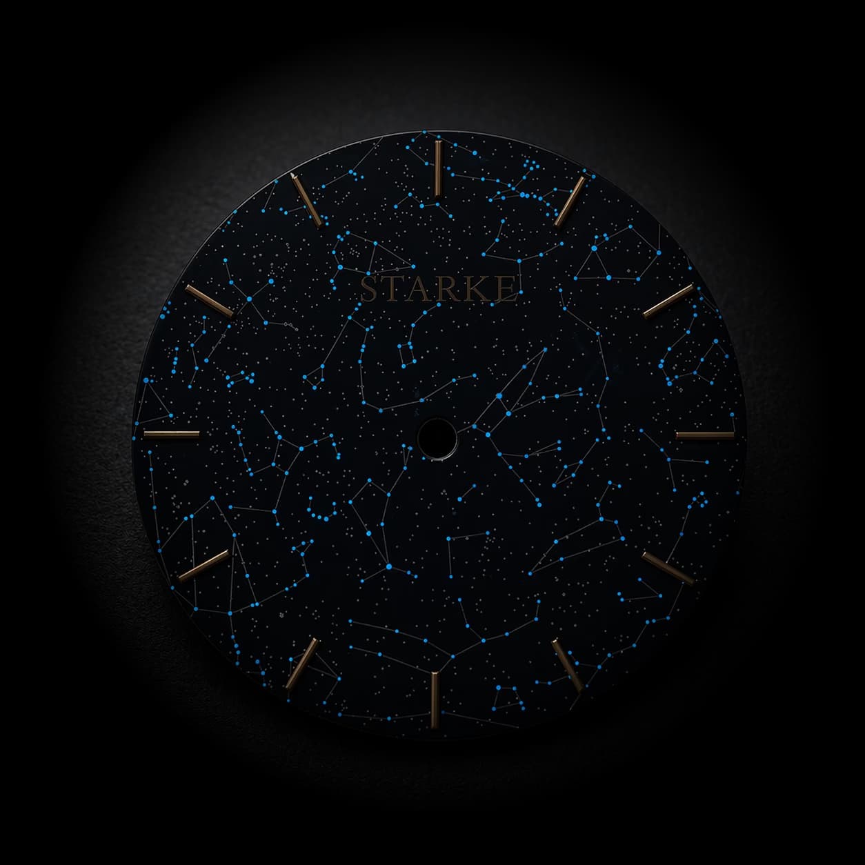 Locus dial, hand-set constellation field under the STARKE signature